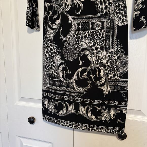 Women’s Cache Black White Stretch Dress Size 6 - Picture 3 of 6